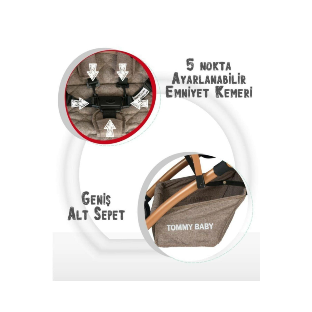 Tommybaby Golf Kabin Bebek Arabası Gold Kabin Boy