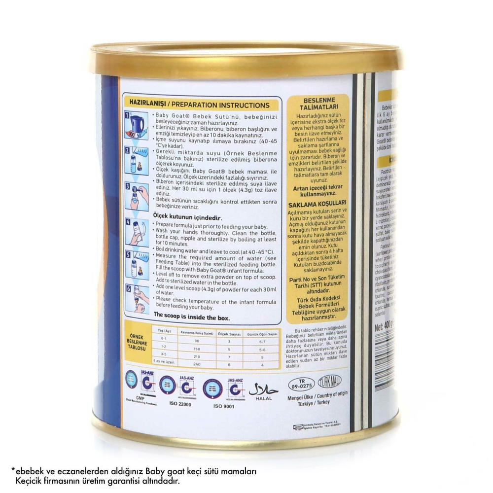 Baby Goat 1 400 Gr Bebek Keçi Sütü