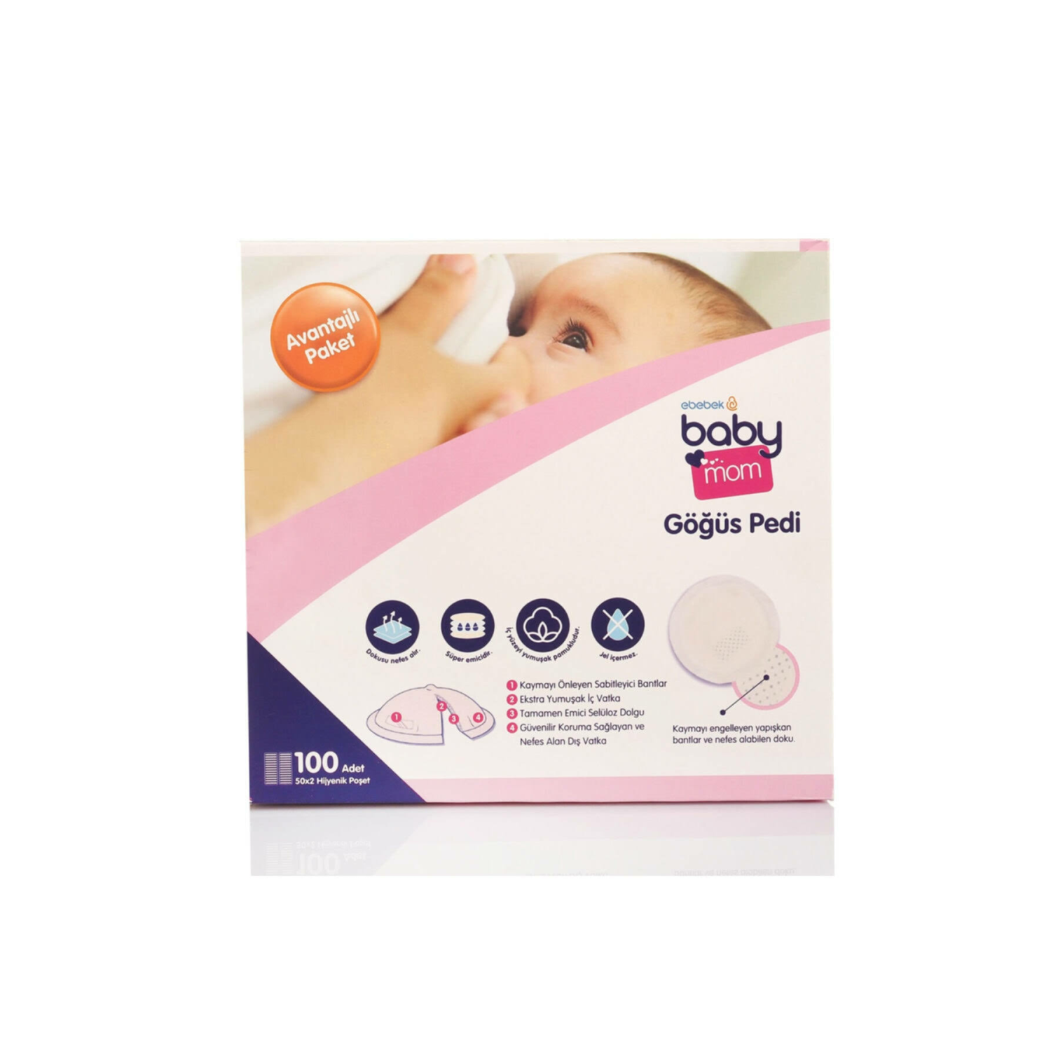 baby mom Göğüs Pedi 100lü - Avantaj Paket