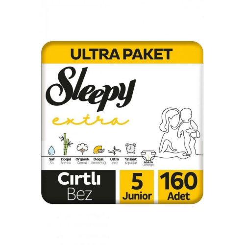 Sleepy Extra Günlük Aktivite 5 Numara Junior 160 Adet Bebek Bezi