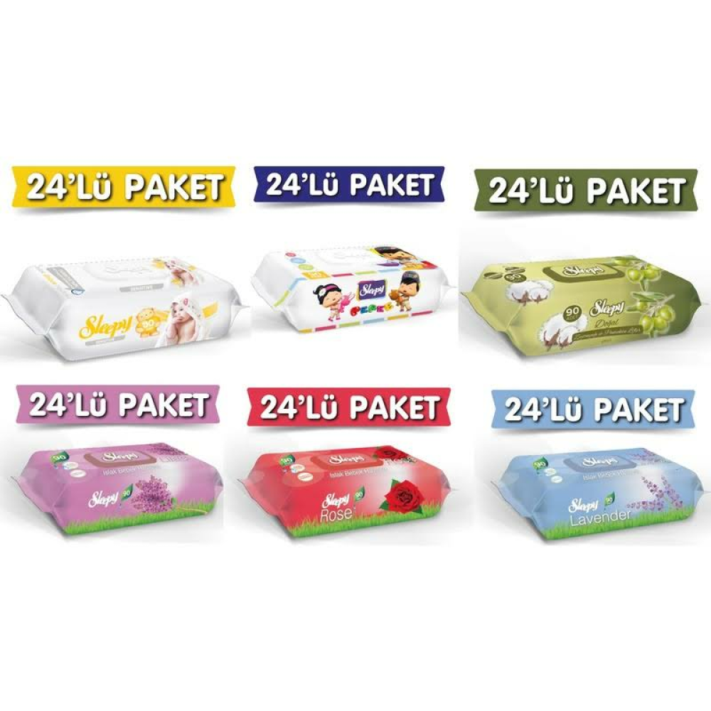Sleepy Zeytinyağlı Islak Havlu 90'lı 24 Adet