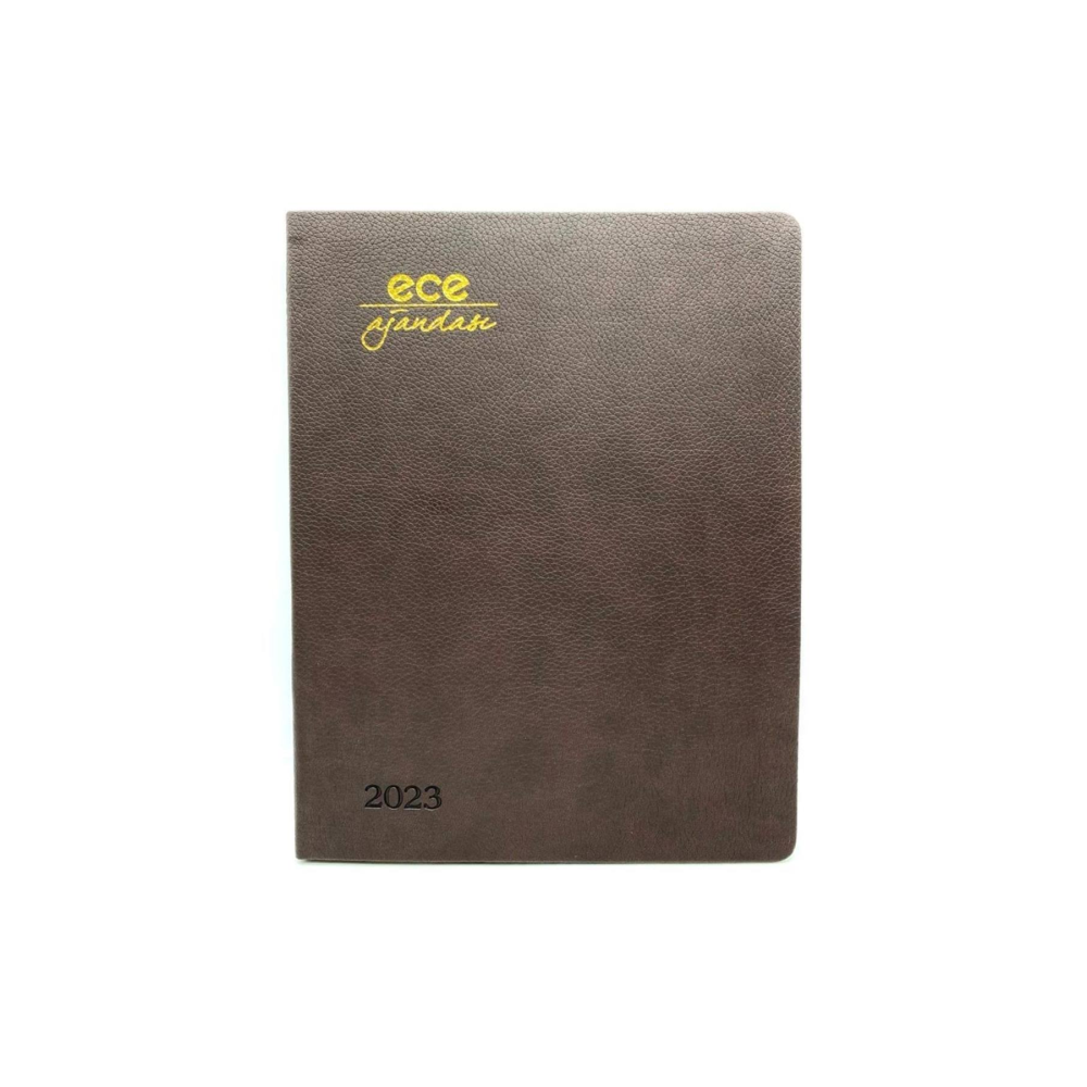 Ece Sahil Koleksiyonu Alaçatı 18,5x23,5 cm Çizgili Kahverengi Haftalık Ajanda