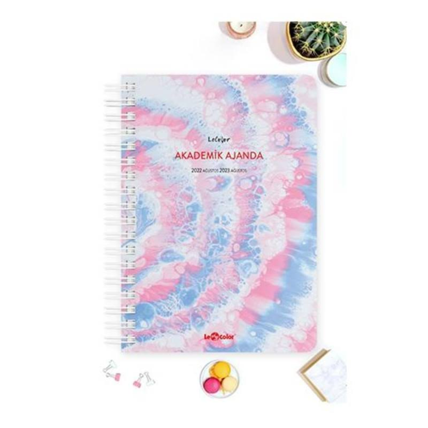 Le Color Akademik Ajanda 17X24 Spiralli 22/23 Sticker Ebru