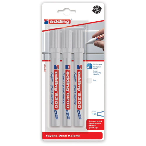 Edding 3'Lü Fayans Derz Kalemi Beyaz 8200