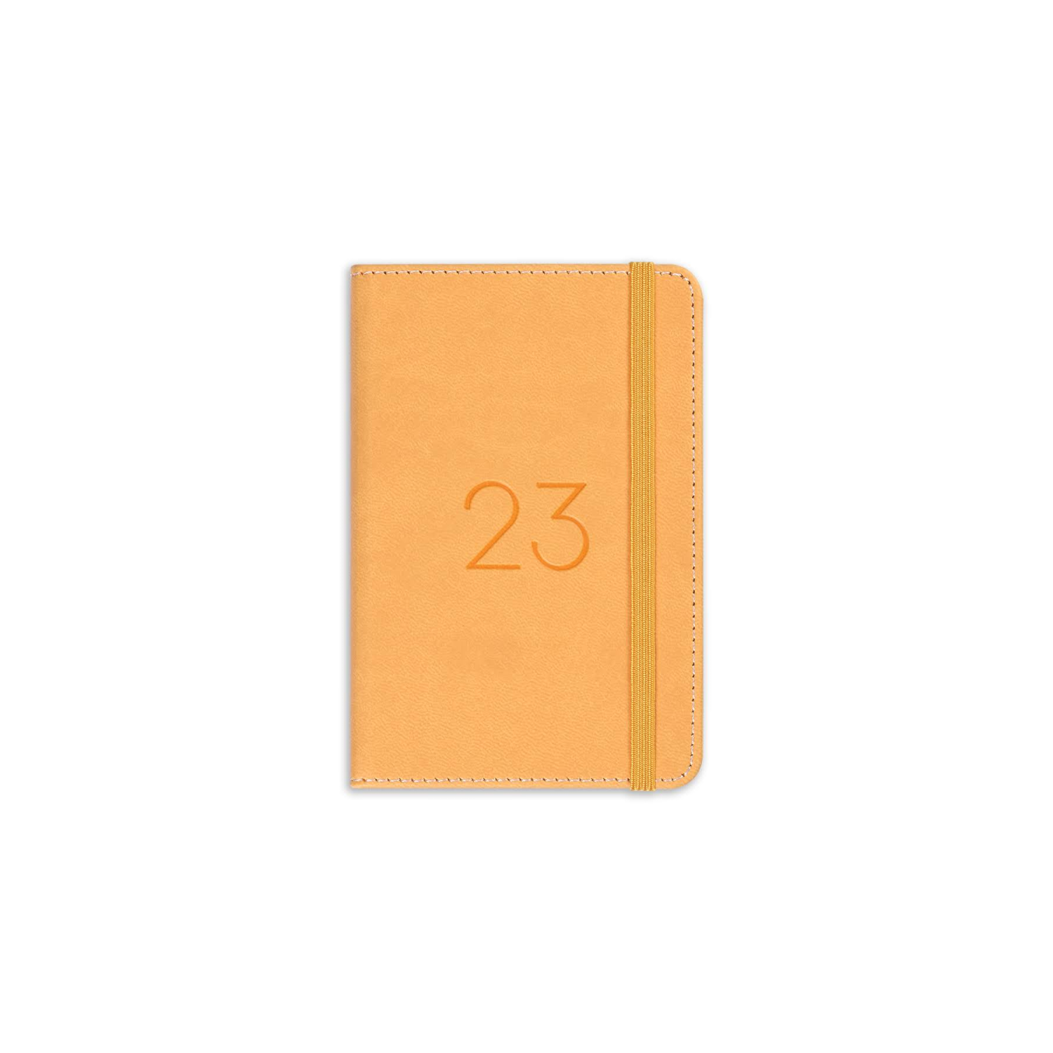 Matt Notebook 2023 Yılı Lastikli Günlük Cep Ajandası 12 Aylık Sarı