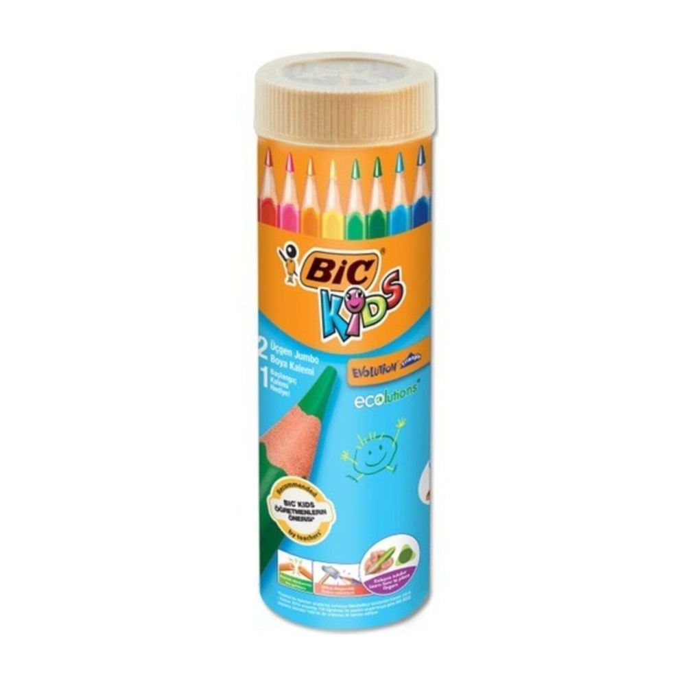 Bic Evolution Üçgen Jumbo Kuru Boya Metal Tüp 12+1