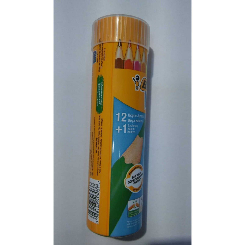 Bic Evolution Üçgen Jumbo Kuru Boya Metal Tüp 12+1