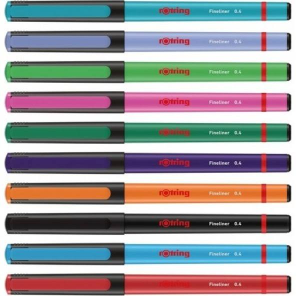 Rotring Liner Fineliner Karışık Renk Keçe Uçlu Kalem 10'lu