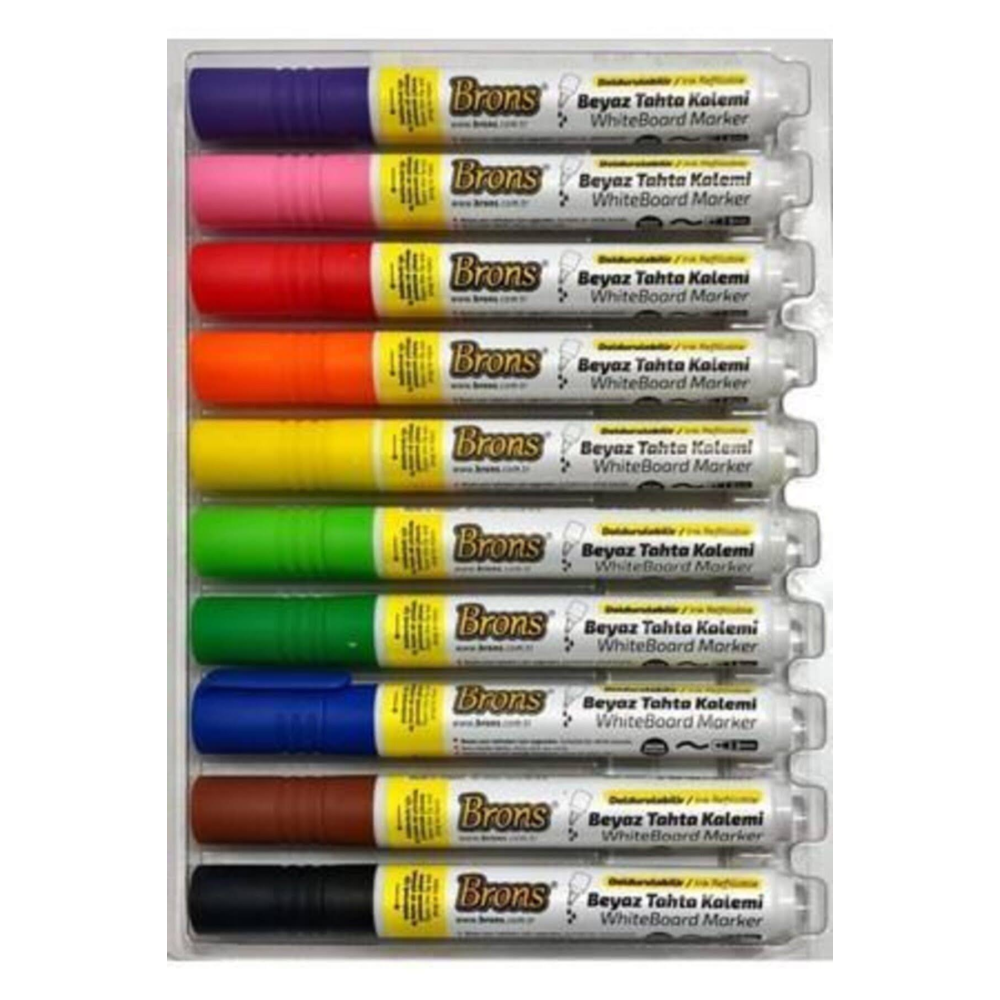 Brons Doldurulabilir Beyaz Tahta Kalemi 10 Lu Set (BR-9511)