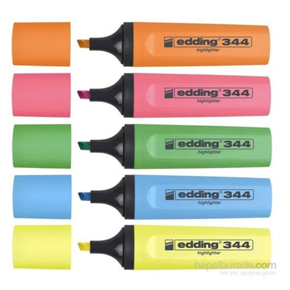 Edding 344 5 Renk Fosforlu Kalem