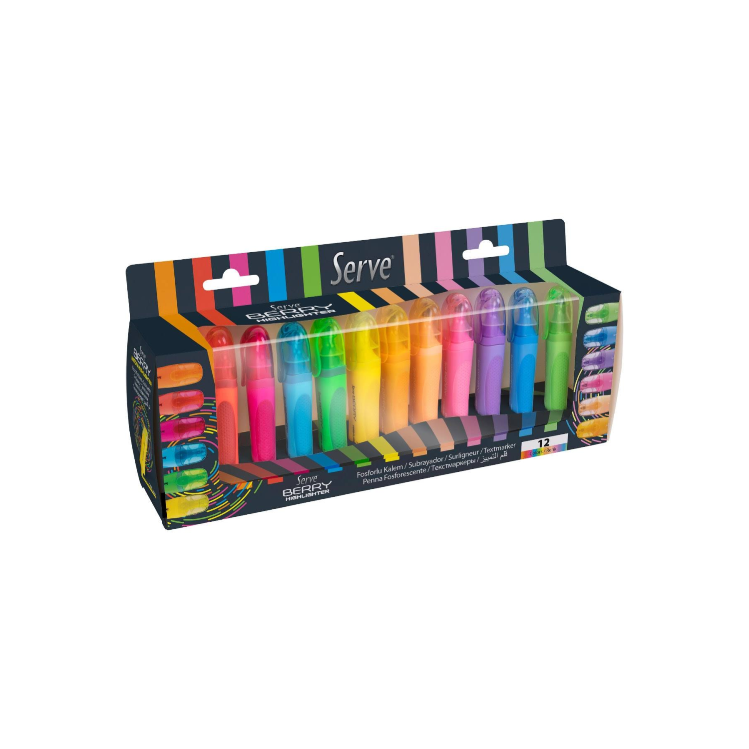 Serve Berry Fosforlu Kalem 12'li Set