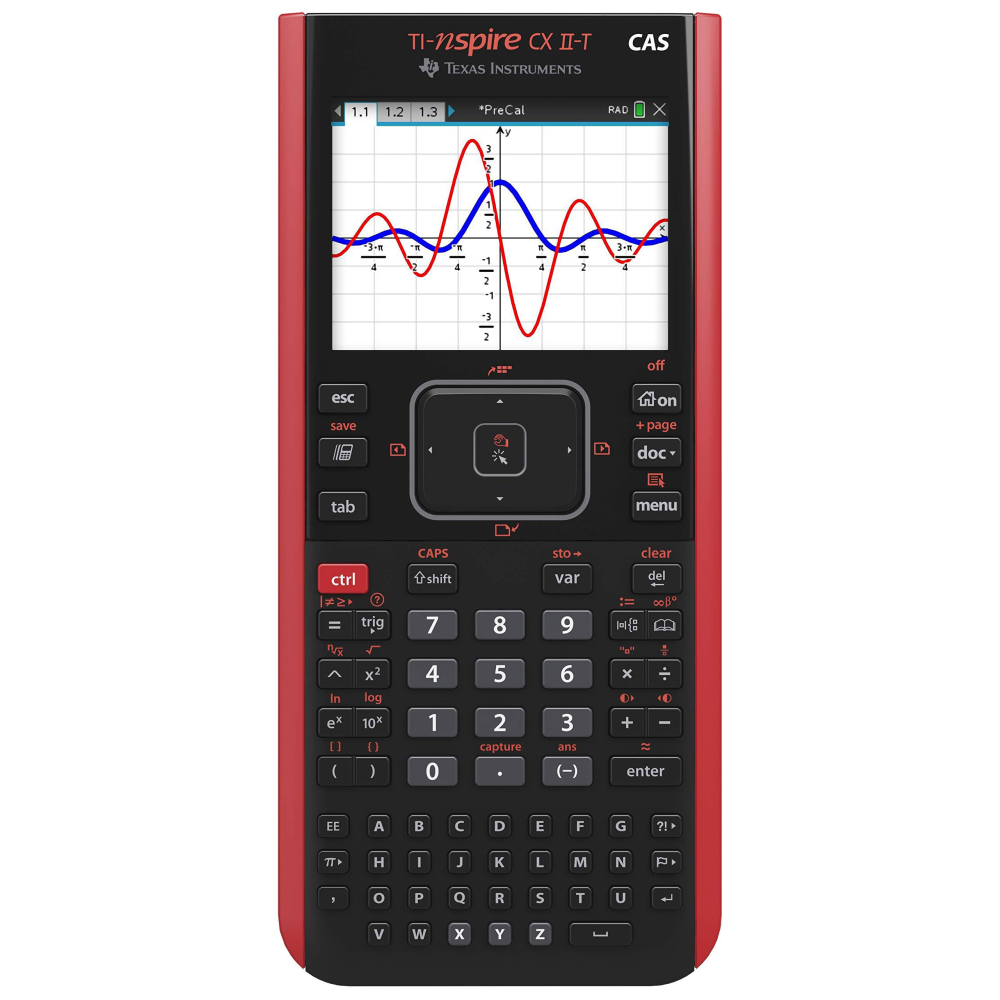 TEXAS Instruments CX CAS II FC TI-Nspire CX II-T CAS yeni çevre dostu karton ambalajda, siyah