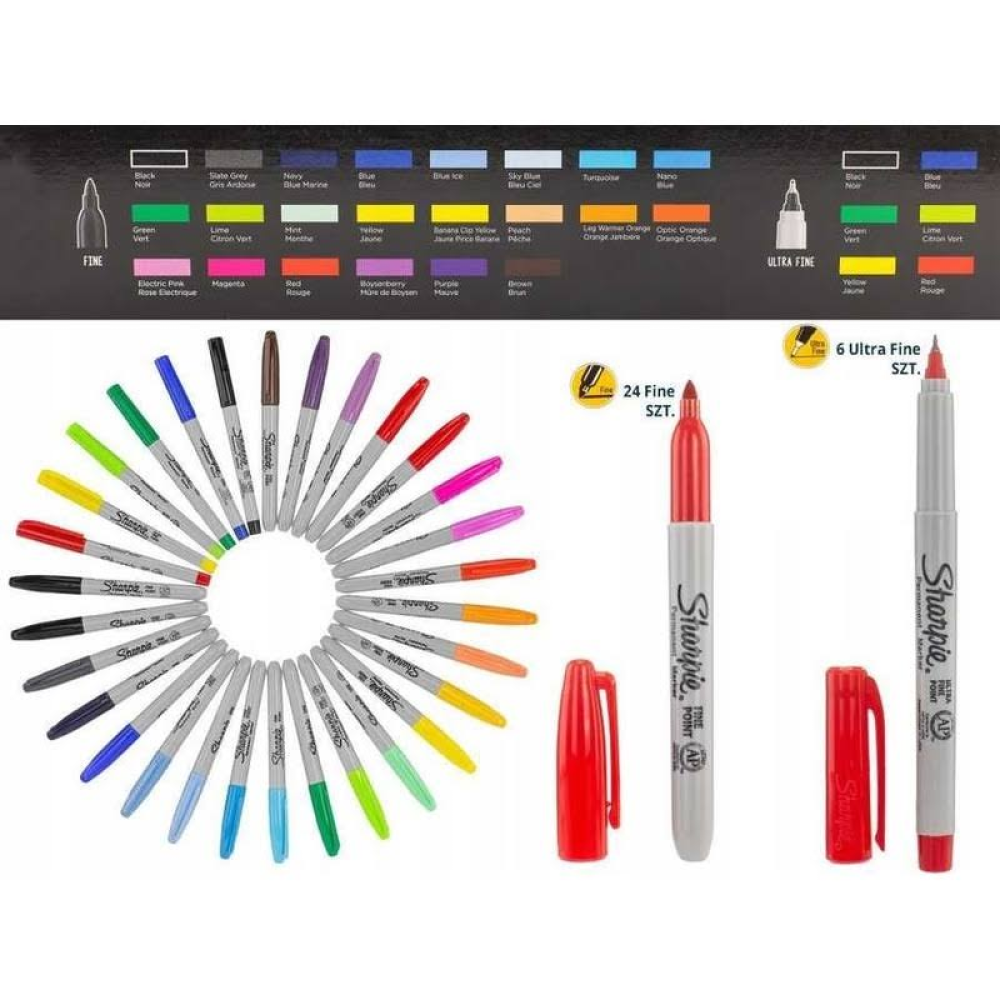 Sharpie Fine Permanent Markör 30lu Kertenkele