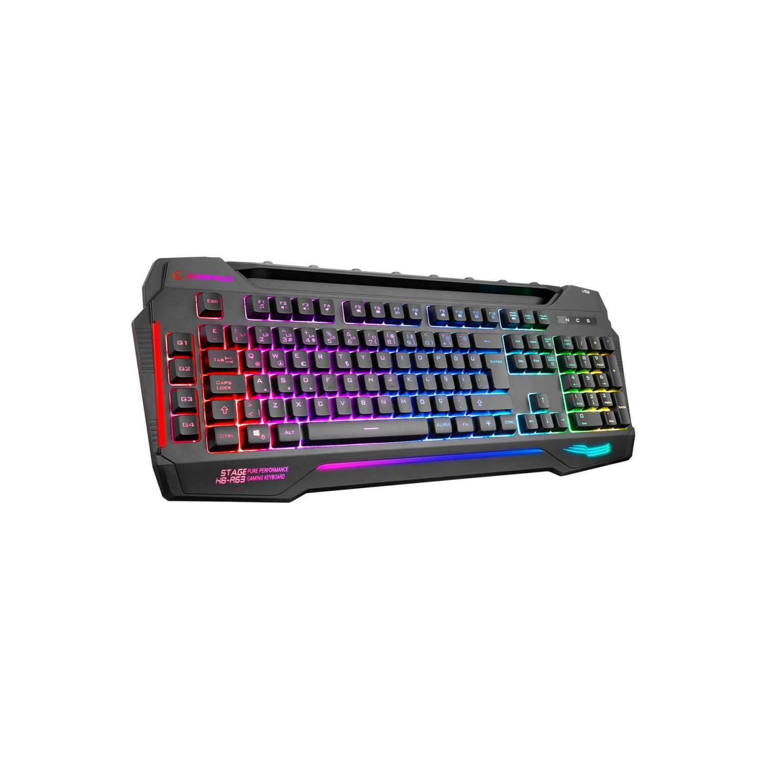 Rampage Kb-R63 Stage Rgb Renk Türkçe Q Usb Oyuncu Klavyesi