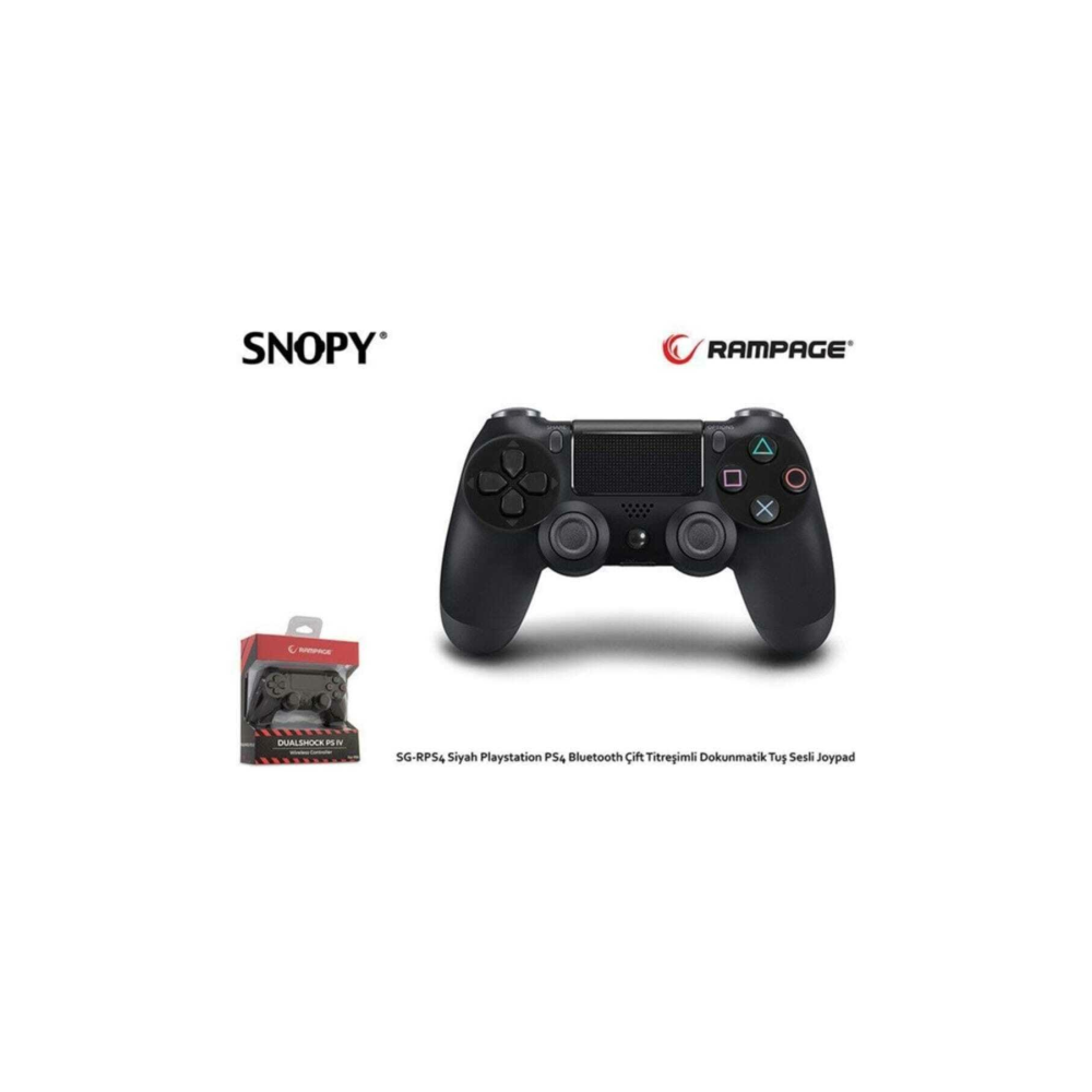 SNOPY RAMPAGE SG-RPS4 SİYAH BLUETOOTH ÇİFT TİTREŞİMLİ PS4-GAMEPAD