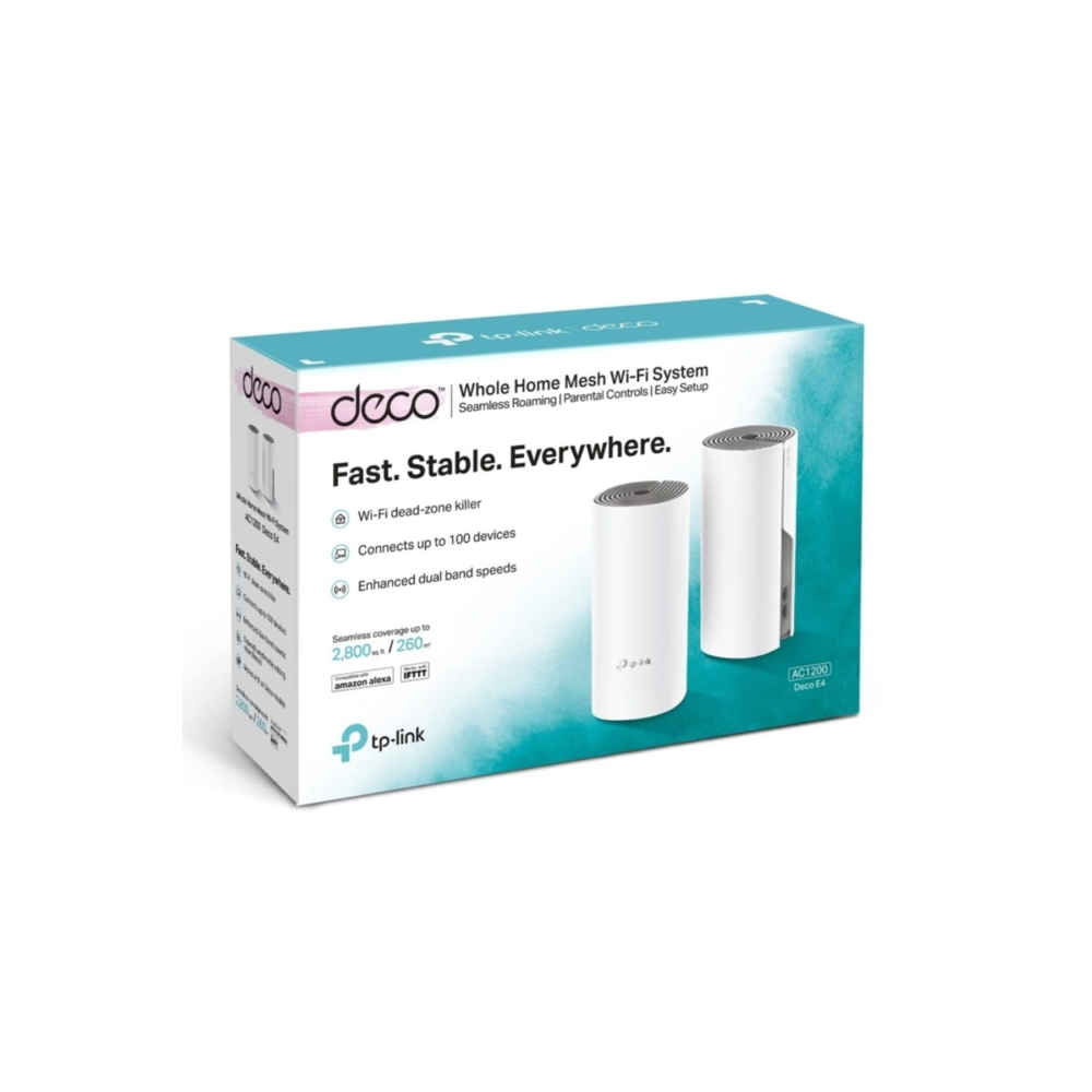 TP-LINK Deco E4 AC1200 Tüm Evi Kapsayan Mesh 2'li WiFi Sistemi