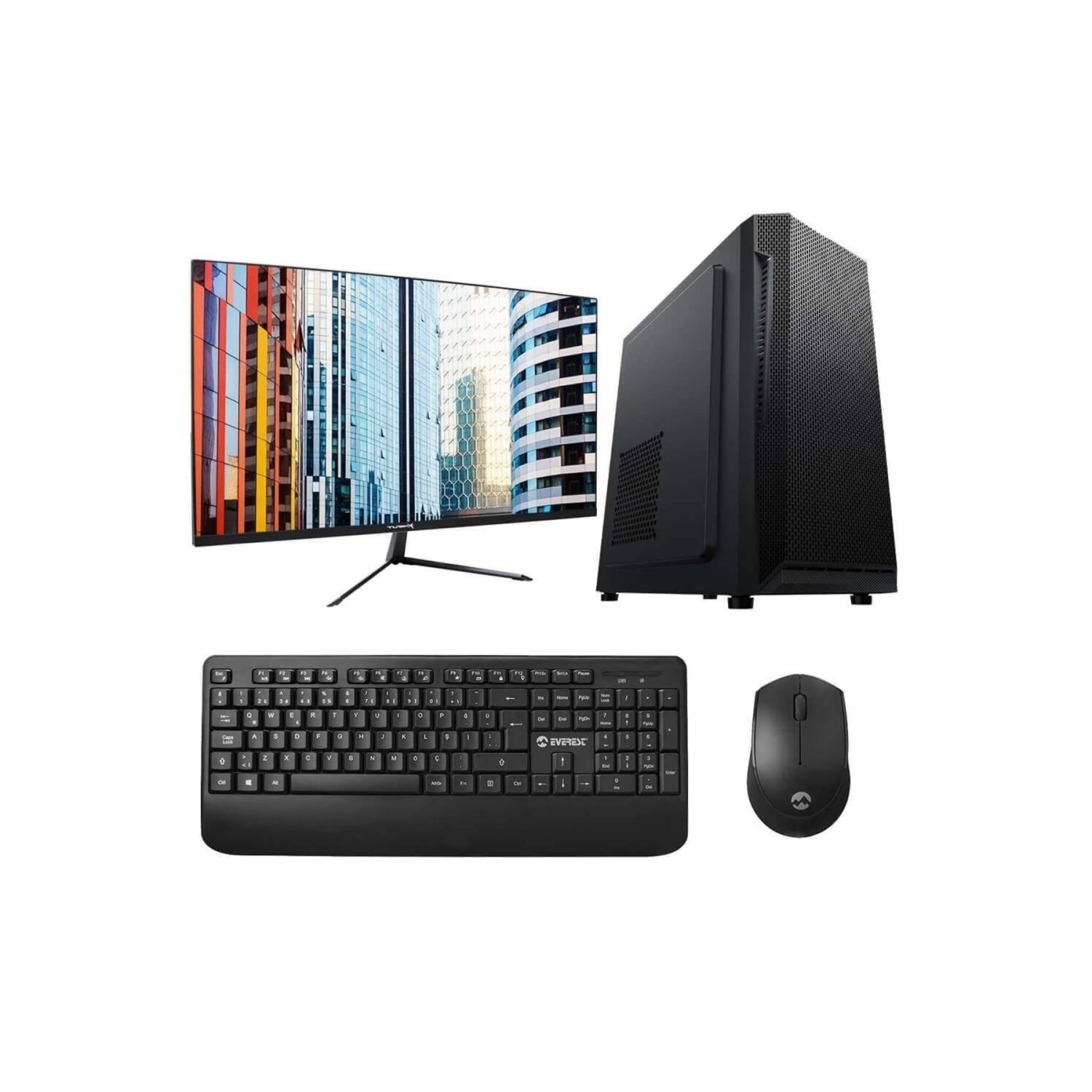 TURBOX OfficeWork i5 650 8GB 256GB SSD 23.8\ Monitör Webcam + Hoparlör Masaüstü Ofis Pc Bilgisayarı