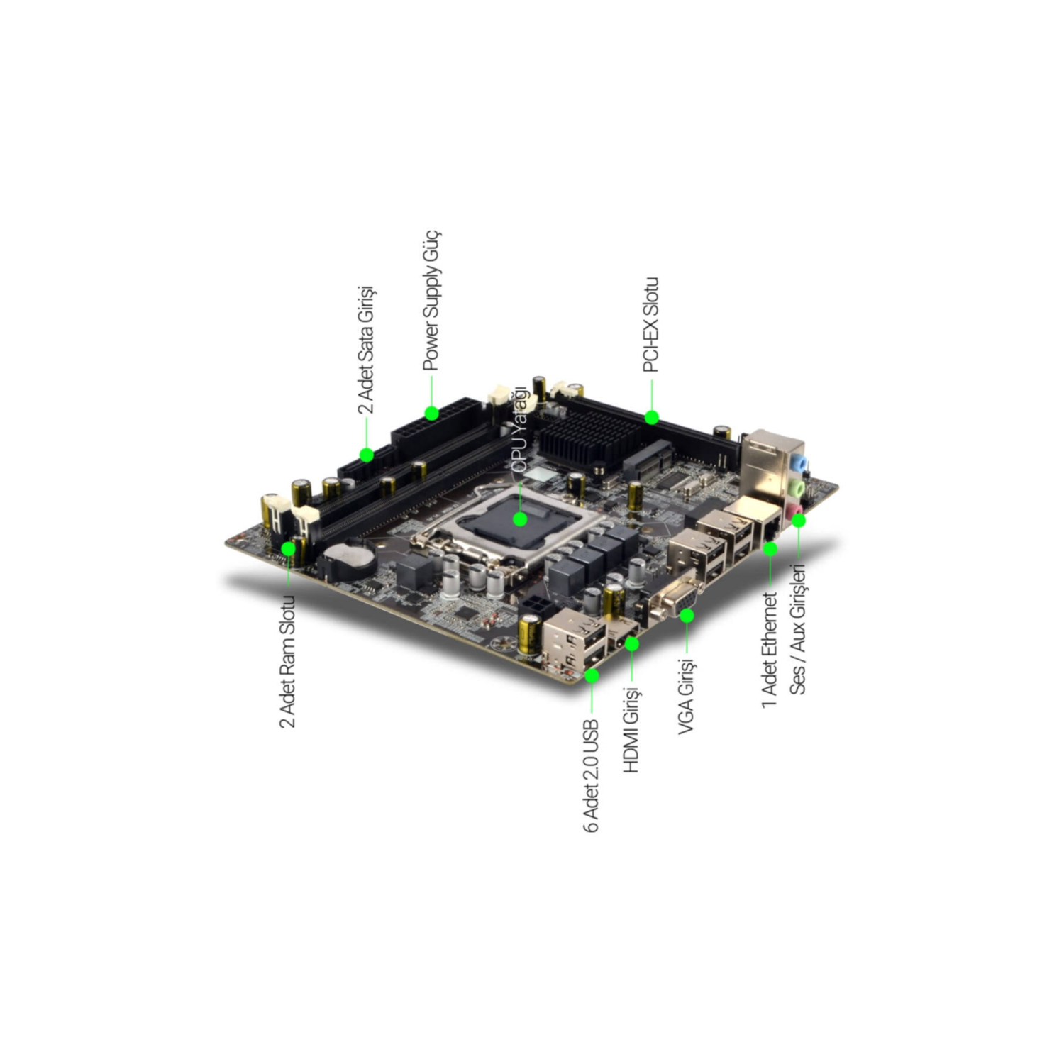 Turbox H55 Intel H55 1600 MHz DDR3 Soket 1156Pin Mini ITX Anakart