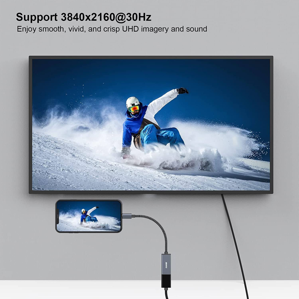 BENFEI USB C - HDMI Adaptörü, USB Type-C - HDMI Adaptörü [Thunderbolt 3 Uyumlu] MacBook Pro 2019/2018/2017, MacBook Air/iPad Pro 2019, Samsung