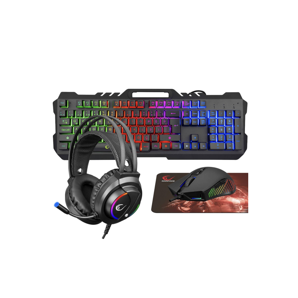 Rampage Fitment Km-gx7 Gökkuşağı Aydınlatmalı Usb Combo Q Gaming