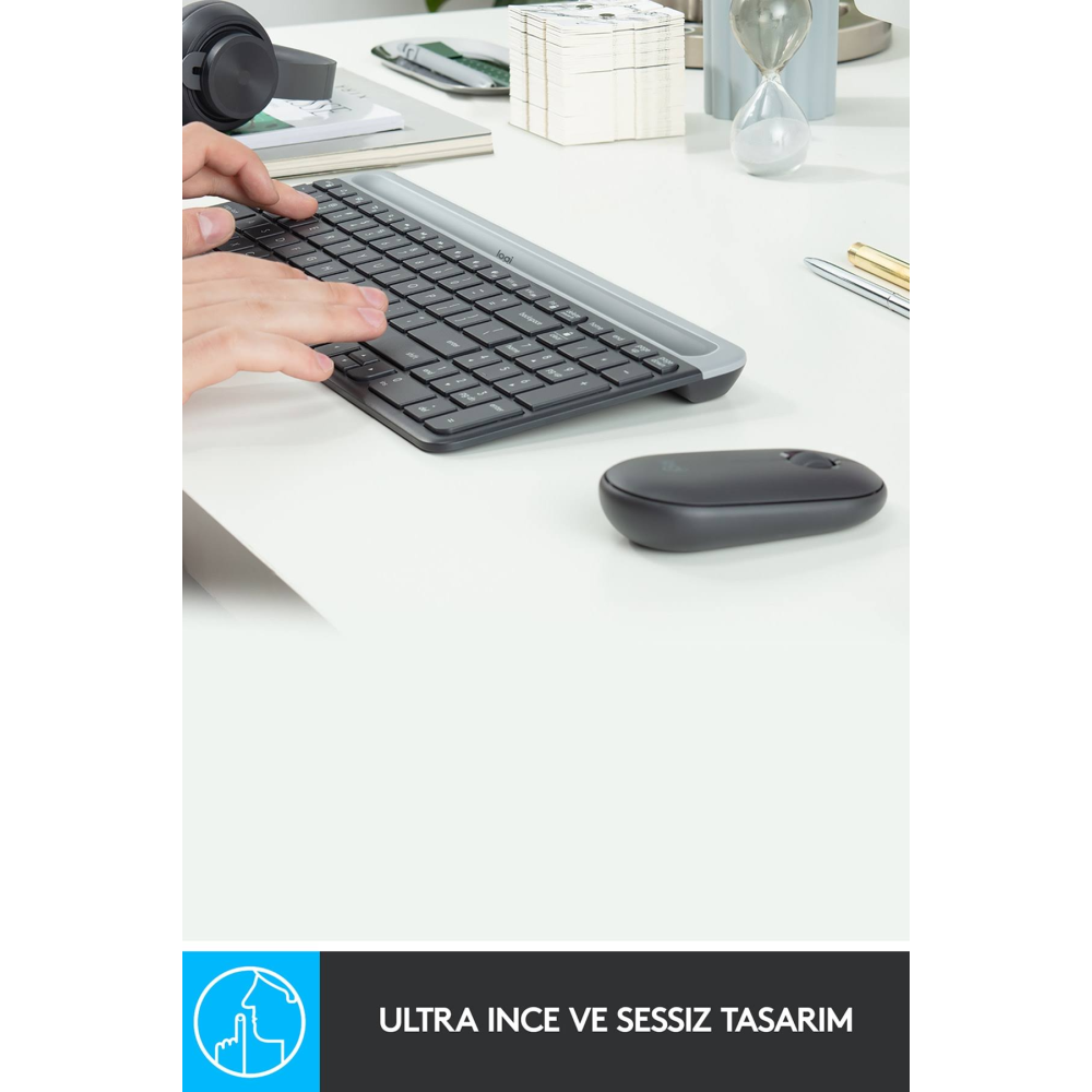 Logitech MK470 Klavye Mouse Kablosuz 920-009435 Siyah