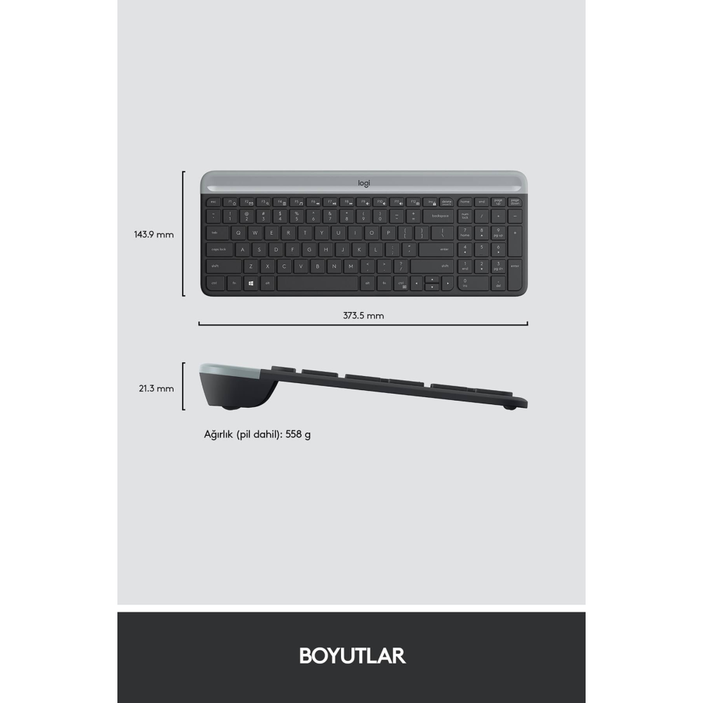 Logitech MK470 Klavye Mouse Kablosuz 920-009435 Siyah