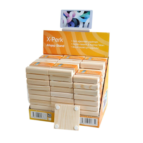 Tamiret Ahşap Tablet Telefon Tutucu Standı Koli 60 Adet