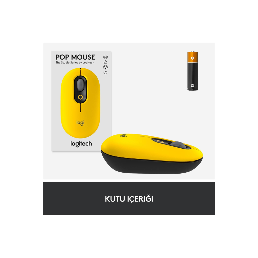 Logitech 910-006546 POP Emoji Sarı Optik Kablosuz Mouse