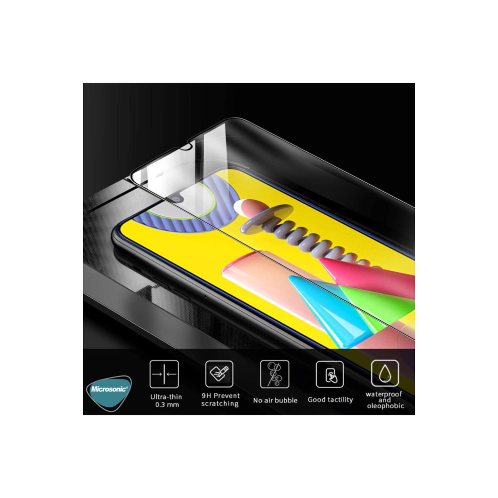 Microsonic Samsung Galaxy M31 Tam Kaplayan Temperli Cam Ekran Kor