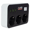 Powermaster Pm-18530 3 Usb Girişli 3'lü Siyah Akım Korumalı Priz