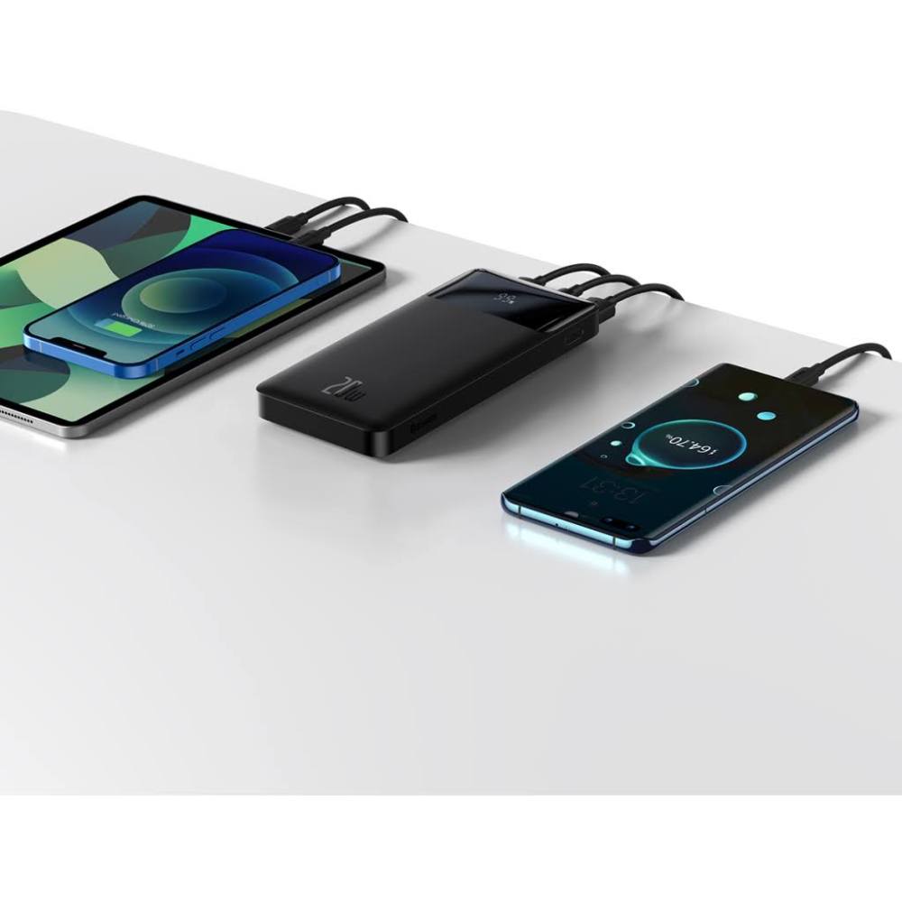 Baseus Bipow 20w Hızlı Şarj 10000 Mah Led Göstergeli Powerbank Siyah