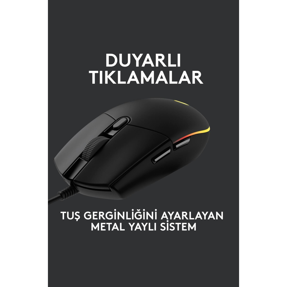 Logitech G102 Lightsync Optik Kablolu Oyuncu Mouse - Siyah