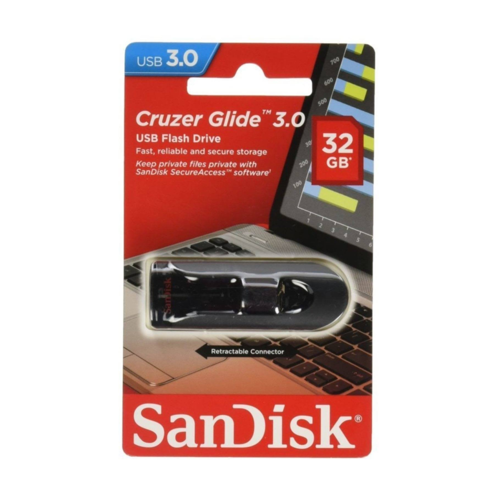 SANDISK 32GB CRUZER GLIDE SDCZ600-032G-G35 USB 3.0 BELLEK