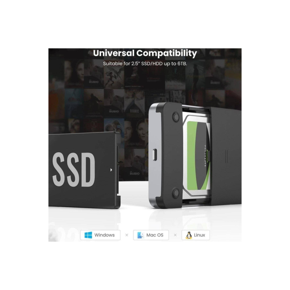 Ugreen Type-C Gen2 2.5 Inch HDD SDD Alüminyum Harici Disk Kutusu