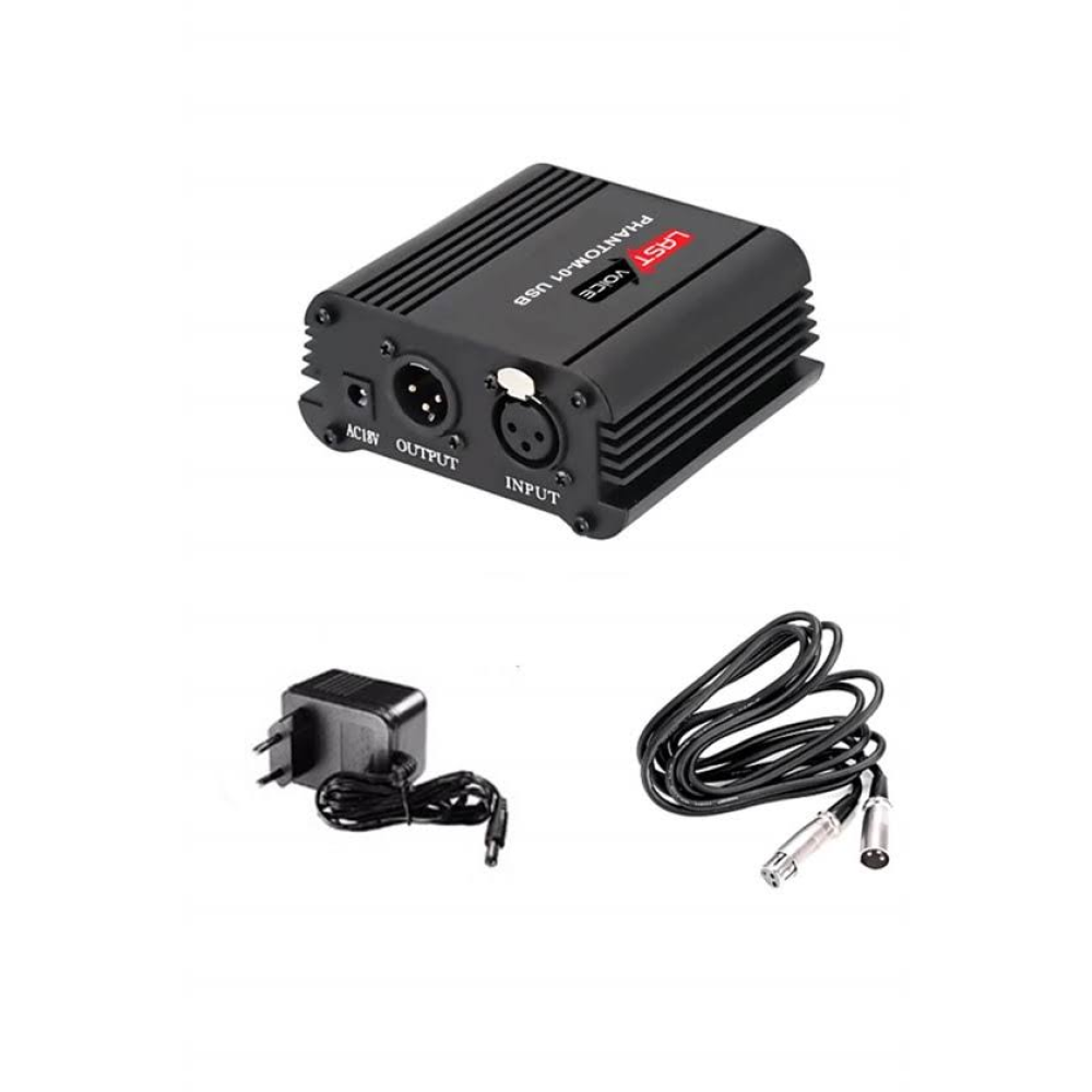 Behringer C-1 Mikrofon Shock Mount + Phantom Power Ses Kartı Paketi