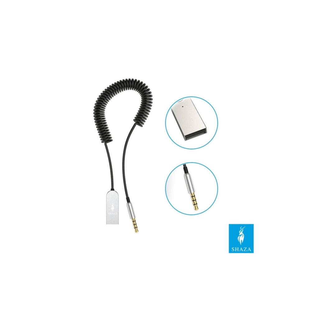 shaza Usb Wireless Bluetooth Araç Kiti Hifi Stereo Ses Alıcısı Aux 3.5mm Jack Adaptörü 5.0