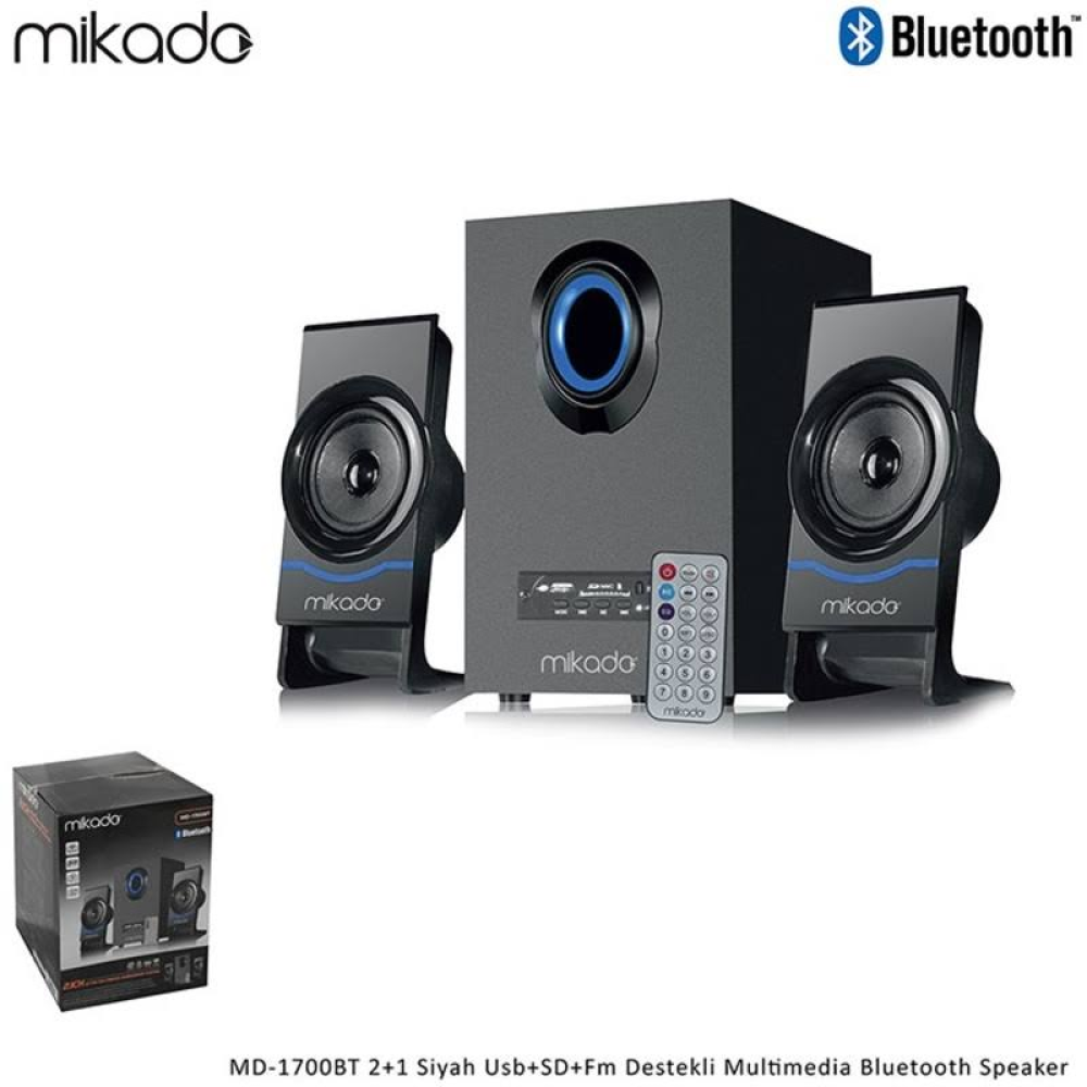 Mikado Md-1700bt Siyah Bluetooth Destekli 2+1 Speaker