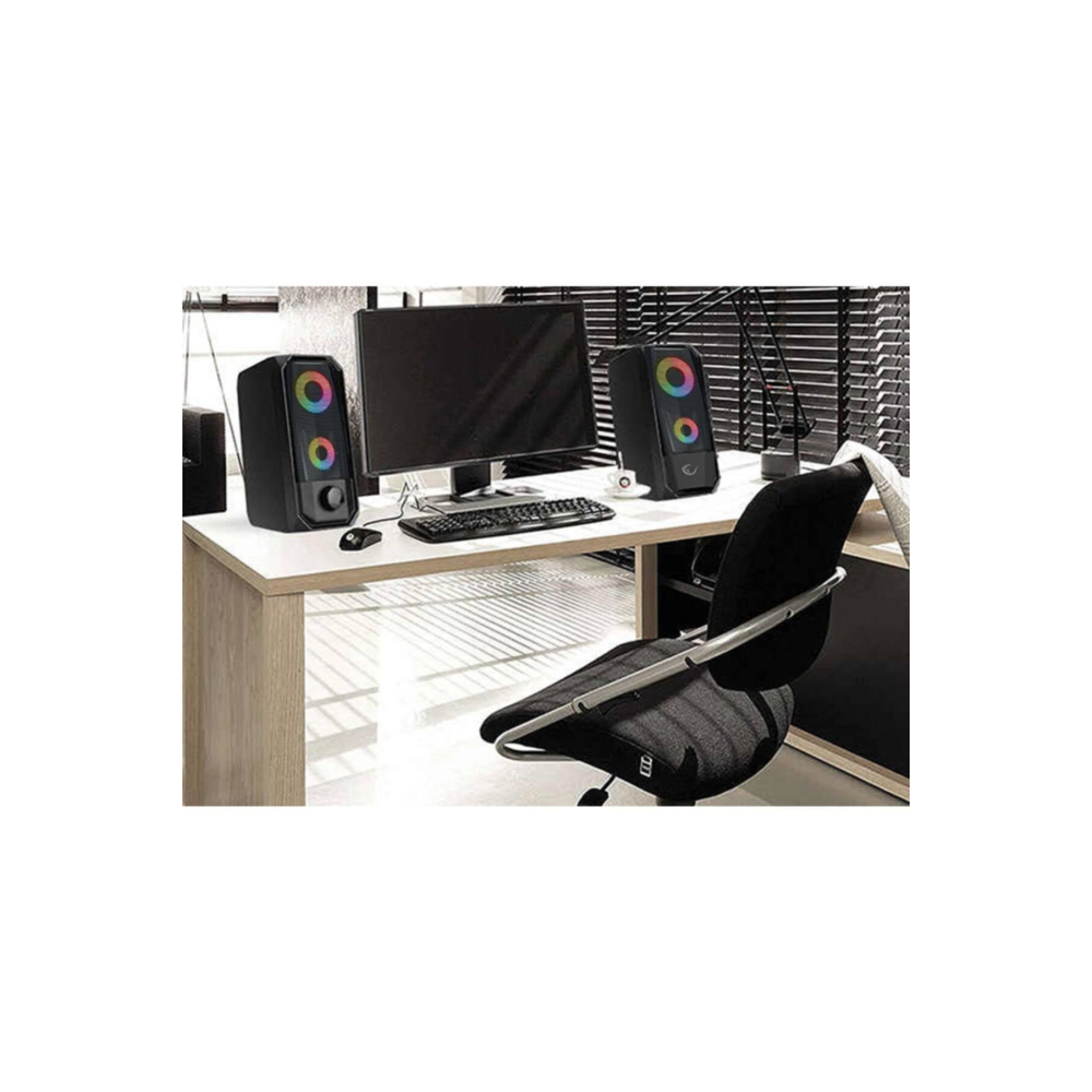 Rampage RMS-X9 2.0 RGB Işıklı Multimedia 5V 30dB Gaming Speaker