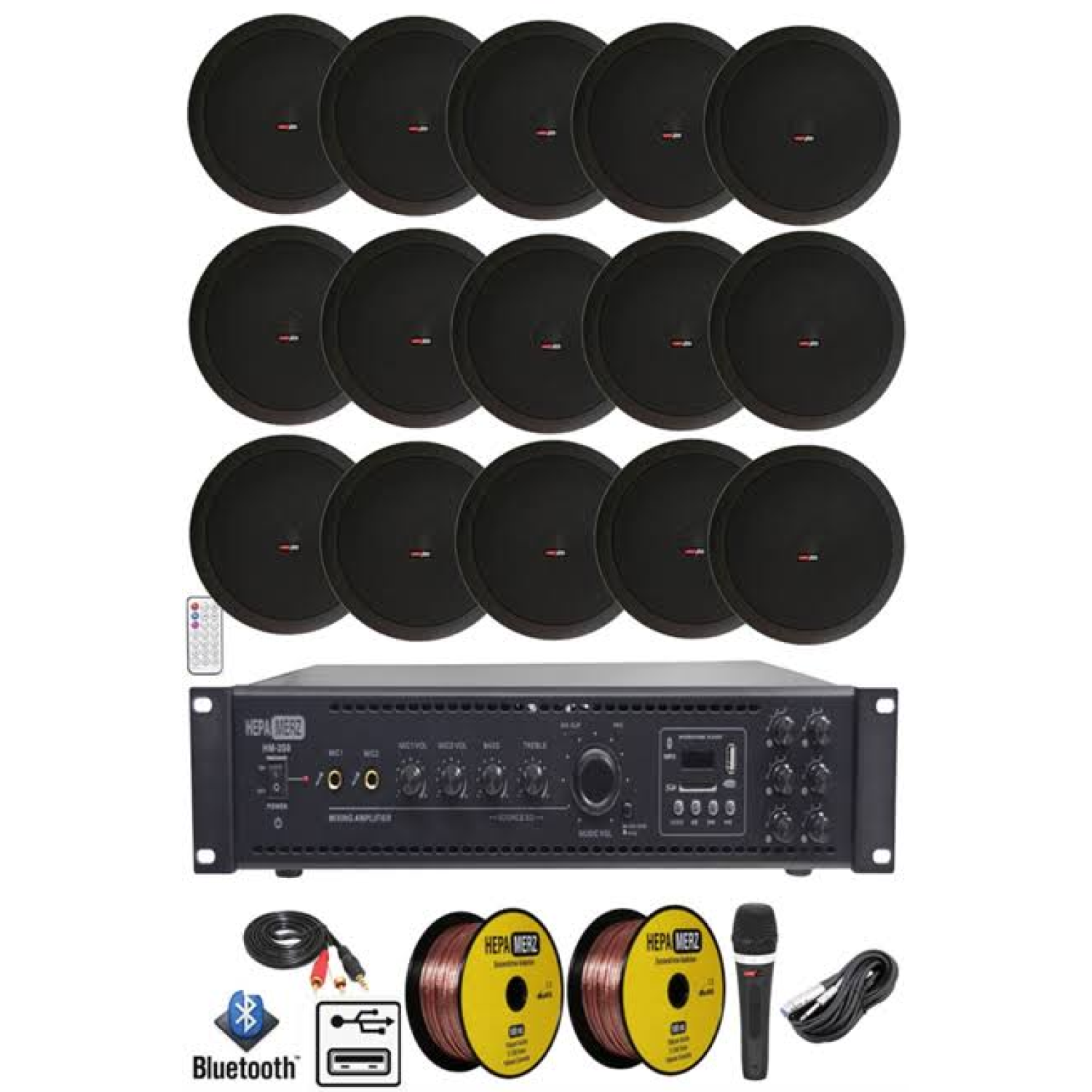 Lastvoice Black Maxx Paket-7 Tavan Hoparlörü ve 6 Bölgeli Anfi Ses Sistemi Paketi (Full Set)