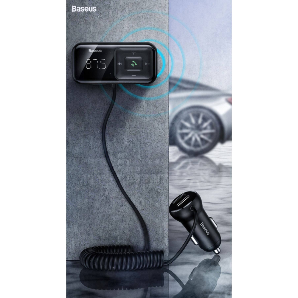 Baseus T Typed S-16 FM Transmitter Bluetooth Dual USB Araç Şarjı