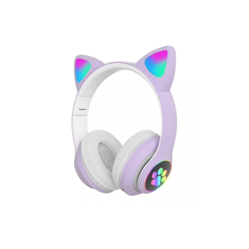 Karler Stn-28 Bluetooth Led Işıklı Hafıza Kartı Girişli Kulak Üstü Kedi Kulaklık