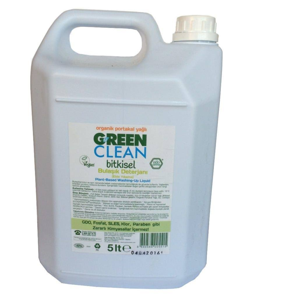 U Green Clean Organik Portakal Yağlı Bitkisel Bulaşık Deterjanı 5
