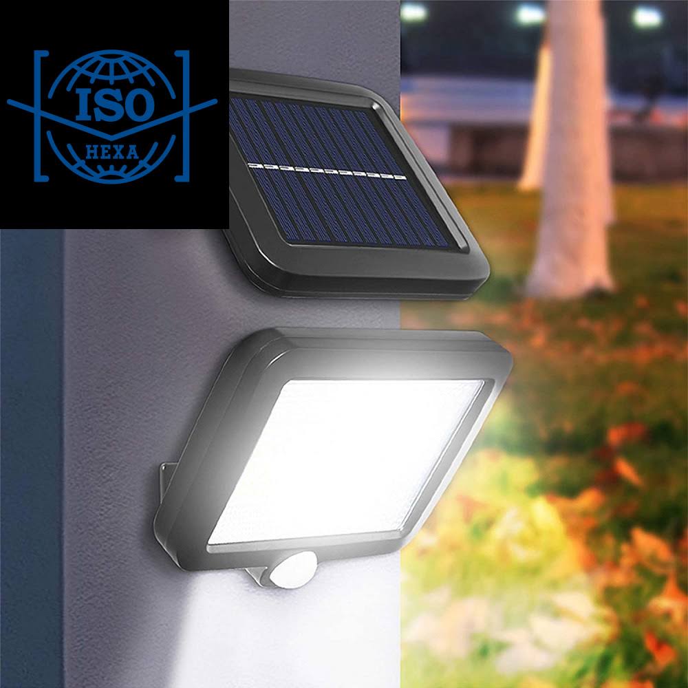 Lamker Dış mekan için hareket sensörlü solar lamba, beyaz ışık, 120 LED, IP65 su geçirmez, 120° aydınlatma açısı, dış mekan lambası, solar dış mekan