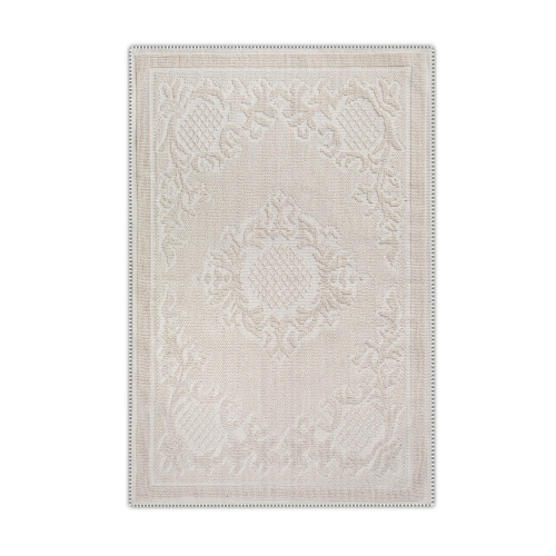 Bluenity Çeşme Doğal Pamuklu Banyo Kilimi - 80 x 120 cm - Ekru