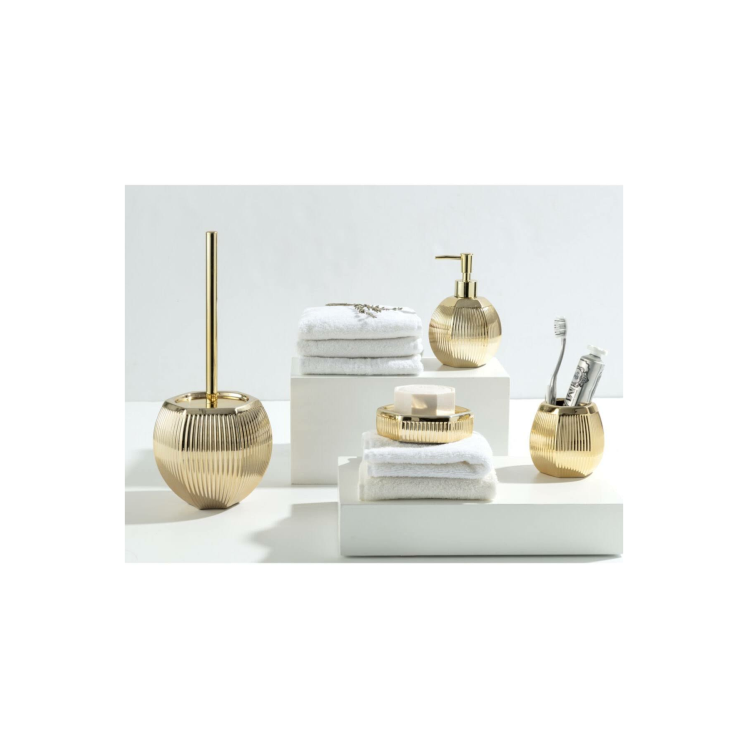 Madame Coco Bonar 4'Lü Banyo Seti - Altın