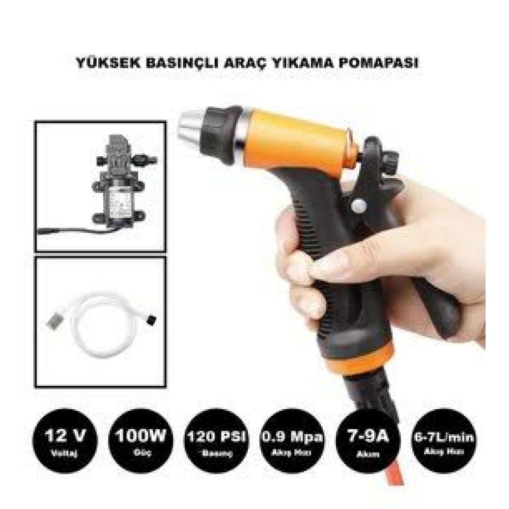 DailyTech 12V Yüksek Basınçlı Araba Yıkama Tabancası Pompası