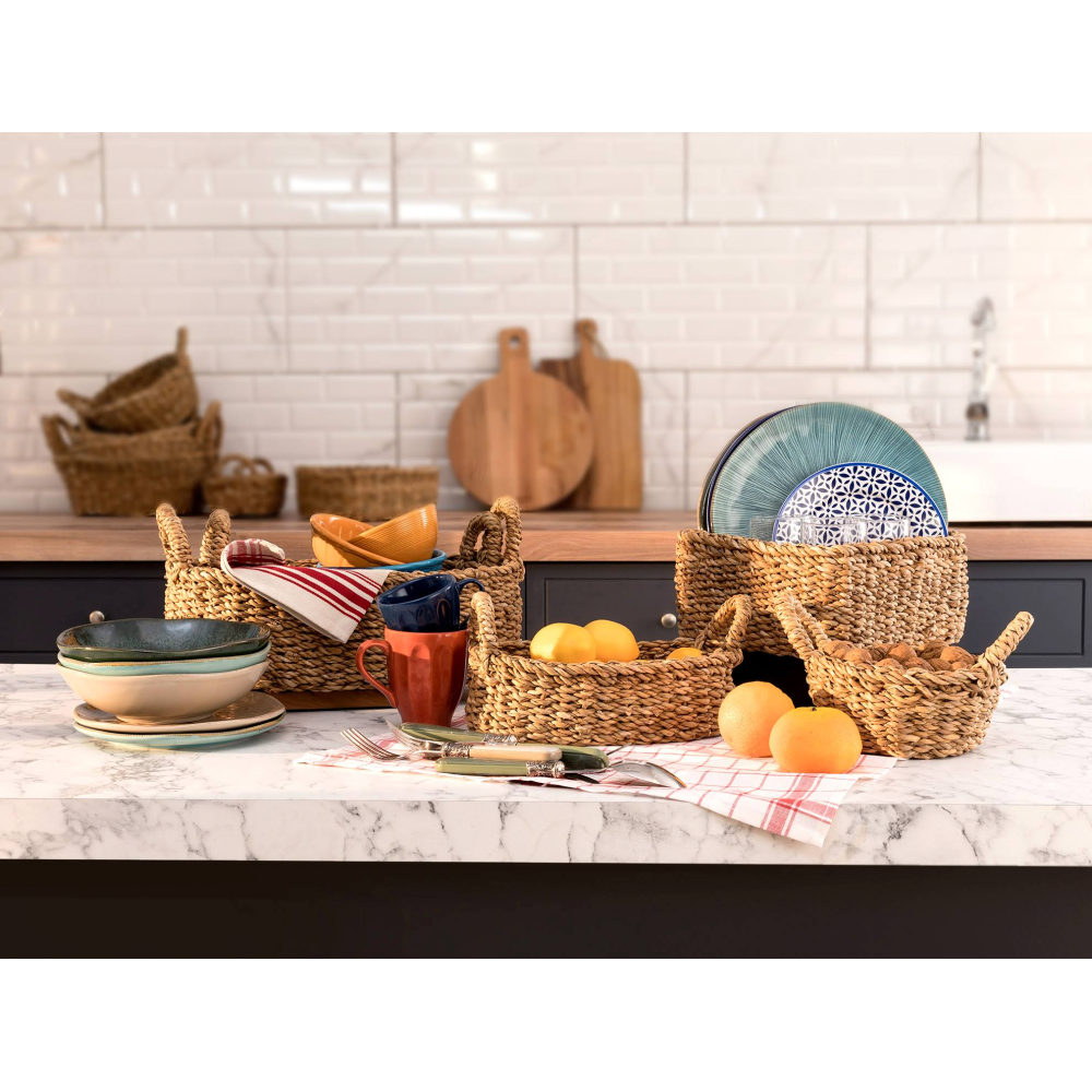 Madame Coco Lio Büyük Hasır Sepet - Toprak