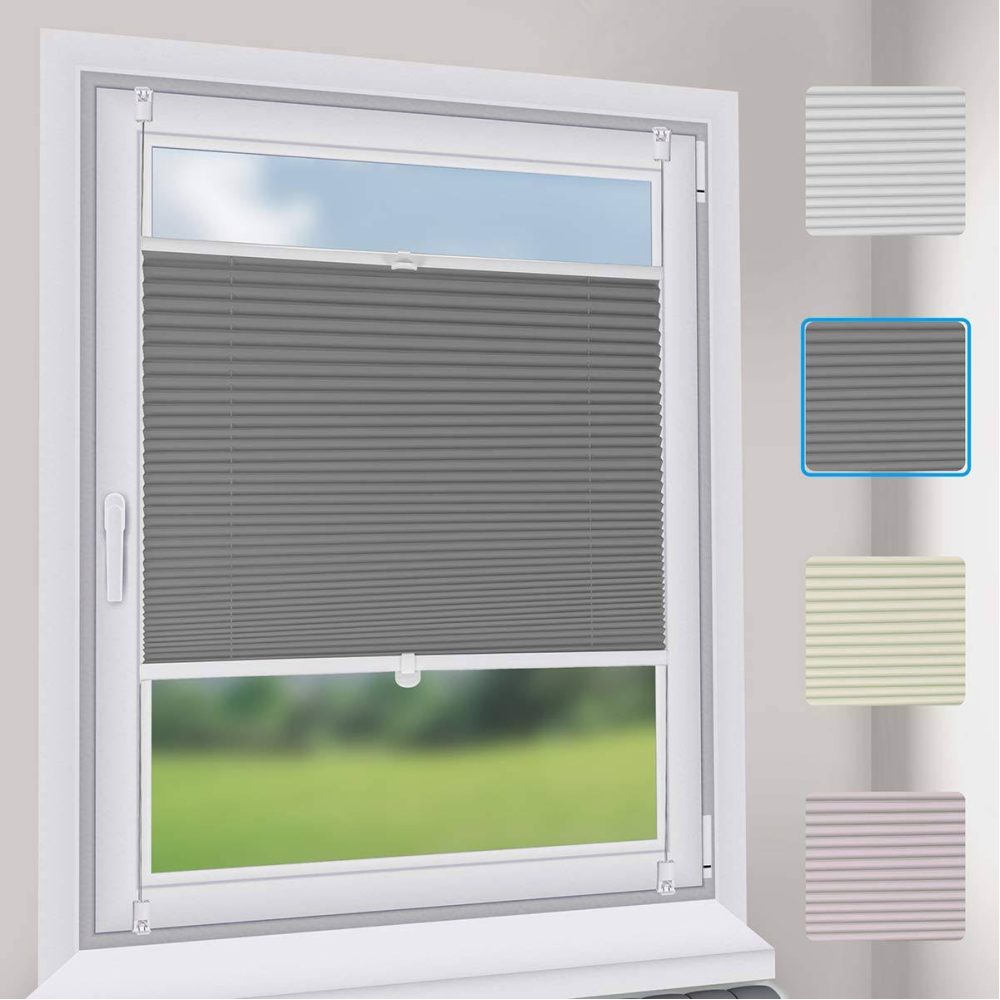 Sekey Premium Plise Perde - Yüksek Kaliteli, Delme Gerektirmeyen Pileli Güneşlik - 80 x 100 cm - Pencere ve Kapı için Jaluzi - Güneşlik - Işık