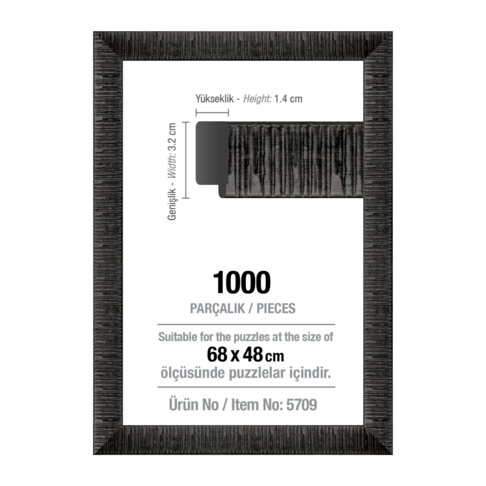 Art Puzzle 1000'lik Siyah 68 X 48 Cm Puzzle Çerçevesi (30 Mm)