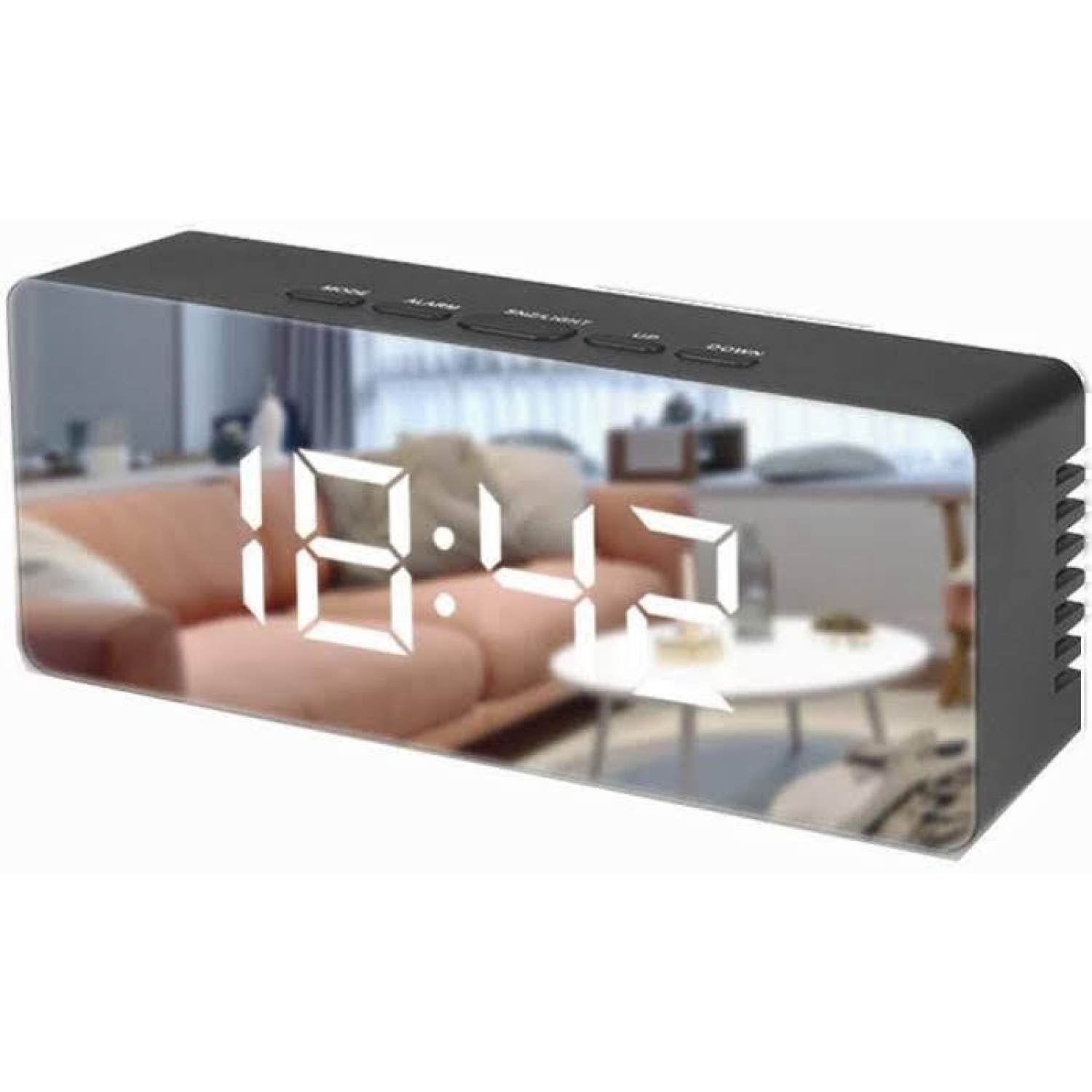 Gplus W561 Dijital Led Termometreli Aynalı Alarmlı Masa Saati Siyah